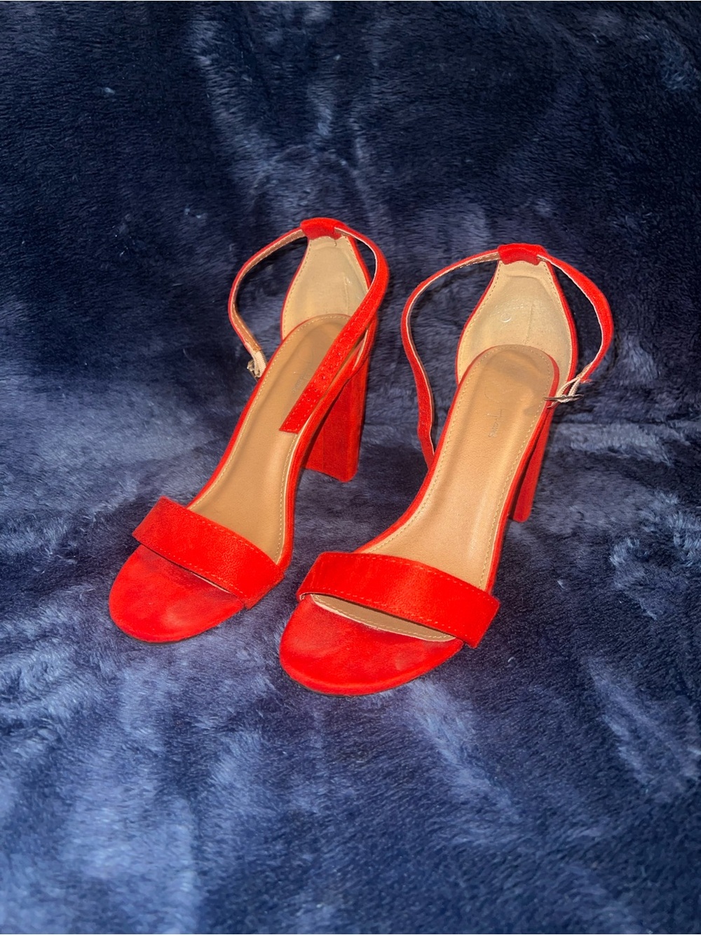 Red block heels